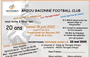 20 -ème anniversaire du club samedi 18 juin 2022   