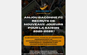 Anjou Baconne FC recrute de nouveaux joueurs