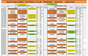 Calendrier des stades 2026-2027
