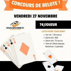 Concours de Belote le vendredi 27 novembre