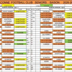 Calendrier des stades 2026-2027